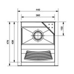 Tanque TS360 com Espelho Aço Inox 10849 47,8x44cm 23L