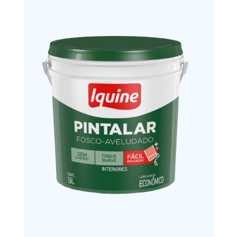 Tinta Econômica Acrílica Fosco Pintalar Branco 3,6L Iquine