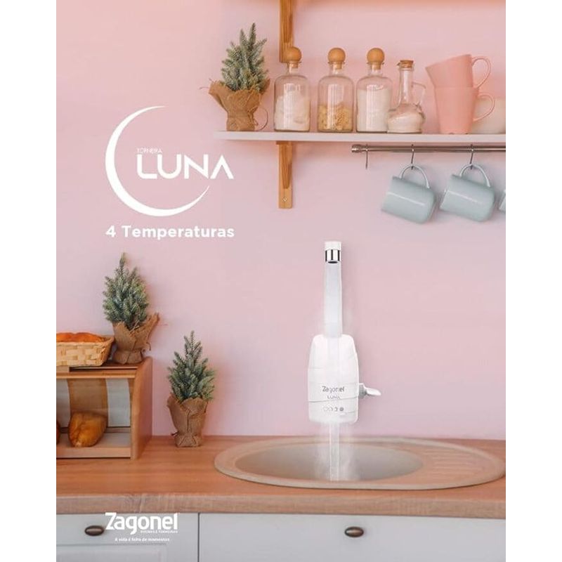 Torneira Elétrica Luna de Parede Branca 127V 5500W Zagonel
