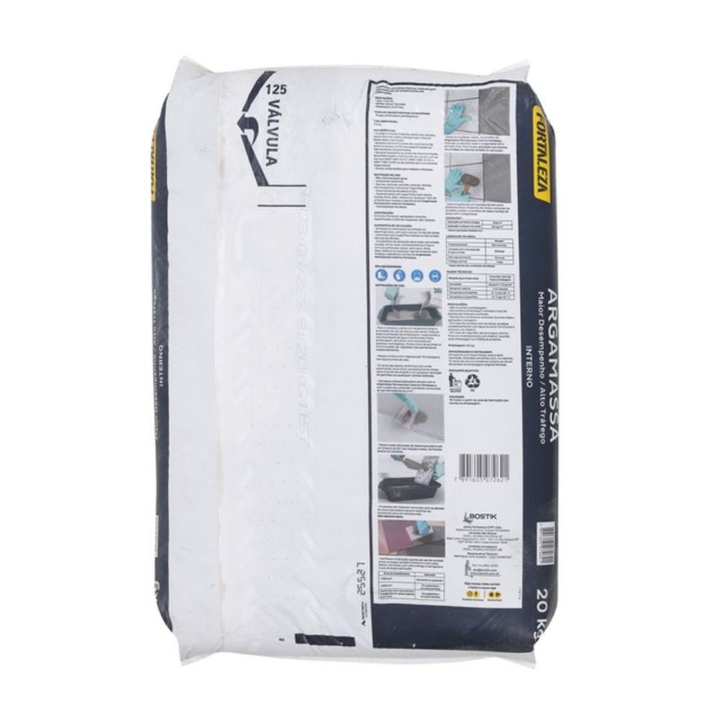 Argamassa Interna Porcelanato Cinza 20kg Fortaleza