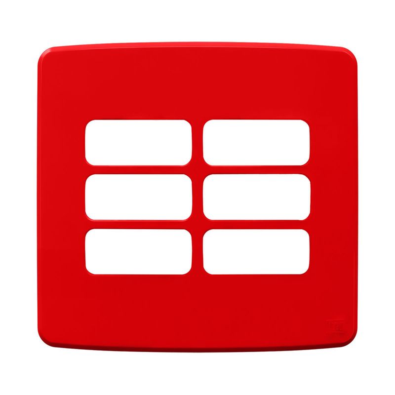 Placa-6-Postos-4x4-sem-Suporte-Vermelha-Compose